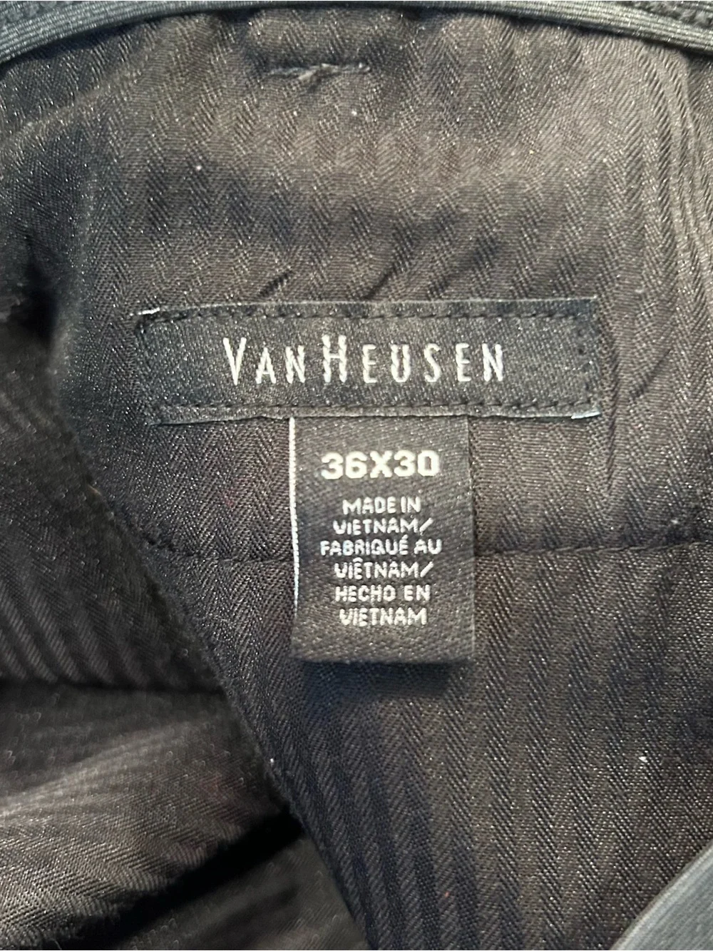 Lot Of 2 Men’s Van Heusen Charcoal Gray Flat Front Dress Pants Size 36x30